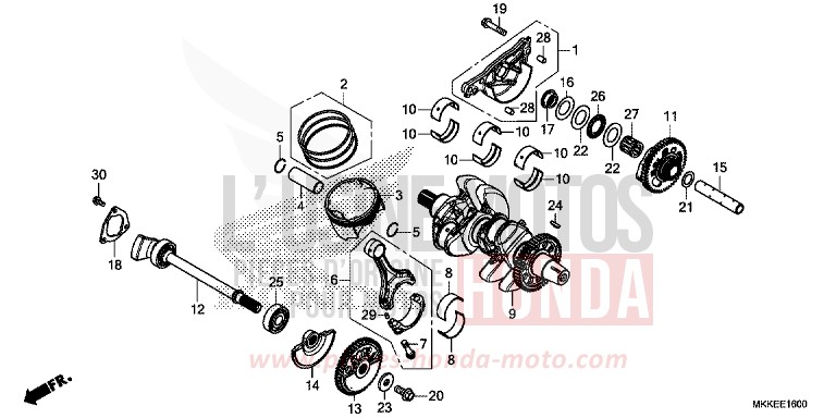 KURBELWELLE/KOLBEN von Africa Twin GLINT WAVE BLUE METALLIC (B197X) von 2019